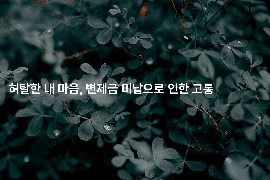 허탈한 내 마음, 변제금 미납으로 인한 고통