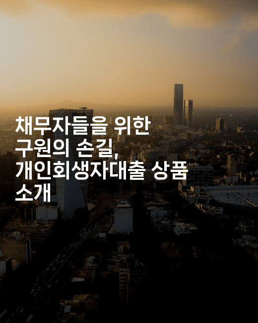 채무자들을 위한 구원의 손길, 개인회생자대출 상품 소개-유로니